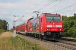 Ausfahrt am 20.07.2017 von 146 229-0 mit ihrer RB (Offenburg - Basel Bad Bf) aus dem Hp.