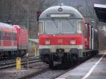 Ein Regionalzug aus Donauwrth steht in seinem Endbahnhof Aalen.