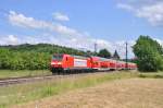 146 223 ist mit RB 19228 nach Mosbach-Neckarelz auf der Filsbahn unterwegs.Aufgenommen in Salach am 23.6.2012