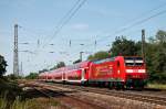 Am 06.06.2014 fuhr 146 116-9  Baden Württemberg erfahren/Danke für 20 Mio. verkaufte Tickets  mit einer RB (Neuenburg (Baden) - Offenburg) aus dem Bahnhof von Orschweier.