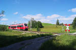 Nebem 442 010 hat am 07.08.2017 auch 442 009 Dienst auf der Ammergaubahn.