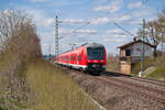 440 815 mit einem RB von Würzburg nach Treuchtlingen bei Lehrberg, 07.04.2019