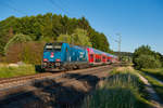 185 246  Bahnland Bayern  mit dem RE 4864 (München Hbf - Nürnberg Hbf) bei Postbauer-Heng, 27.06.2019