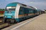 DLB 223 063  alex  mit dem RE 79860 nach München Hbf, am 03.10.2023 in Hof Hbf. 