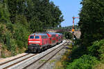 Das Motiv mit der Zehenbrecherbrücke und dem Einfahrtssignal des Bahnhofs Reuth bei Erbendorf ist sehr bekannt. Dementsprechend gut besucht war es am sonnigen 05. September 2024. Netterweise wurde mir aber noch ein Platz freigeräumt. Gespannt wurde auf 218 463 mit dem RE 4863 von Hof nach München HBF gewartet, die letztlich mit ordentlich Verspätung und geöffneter Führerstandstür auf der Bildfläche erschien. Spannend war auch, ob der Signalflügel frei von Geäst blieb, Bei der Durchfahrt war der Wind aber gnädig und es hat wunschgemäß geklappt. 