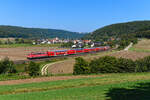 Die RB 59094 von München HBF nach Nürnberg HBF wurde am 07. September 2024 statt des planmäßigen Triebzuges der Baureihe 445 von der 111 143 und fünf Doppelstockwagen gebildet. Die Lok war eine Leihgabe von DB Gebrauchtzug. Die von Henschel im Jahre 1979 gefertigte 111 143 begann ihre Karriere im BW Düsseldorf für S-Bahn Einsätze an Rhein und Ruhr. Sie ist eine der wenigen Vertreterinnen der Baureihe, die nie in Bayern beheimatet waren. 