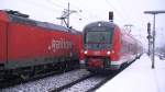 440 307-7 der Mainfrankenbahn fhrt am 21.01.2012 als Regionalbahn / RB in den Bahnhof Frth Hbf ein.