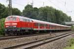 Die 218 466-1 dieselt mit einer RB nach Mhldorf durch Mnchen Riem am 19.07.2012