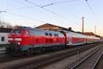 Am 25.November 2013 erreichte 218 465 mit einer RB aus Salzburg Hbf den Bahnhof Landshut(Bay).
