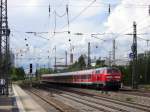 Am 13.5.14 zog 218 423 einen Zug nach Mühldorf Oberbayern, welcher aus 7 n-Wagen gebildet wurde.