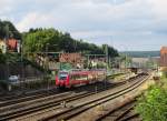 442 107 verlsst am 14.August 2014 als RB nach Bamberg den Bahnhof Kronach.