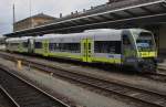 Hier 650 712-2  Helmbrechts  und 650 711-4 als ag84540 von Hof Hbf. nach Kirchenlaibach, dieser Triebzugverband stand am 18.8.2014 in Hof Hbf. 