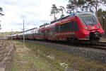 442 315 aus Richtung Stadtzentrum / Hauptbahnhof am 26. Februar 2026 in Richtung BER an der Siedlung Hubertus nahe dem BER am 26. Februar 2023.