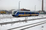 Hier fhrt die VT 560 der Mrkische Regiobahn als MR51 von Rathenow nach Brandenburg Hbf.