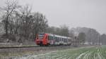 623 003 ist als RB69 nach Fürth unterwegs und konnte hier bei dichtem Schneetreiben zwischen Birkenau und Reisen fotografiert werden.