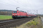 114 038 ist am 13.11.2024 bei Kerzell in Richtung Frankfurt/M.