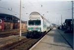 Flirtvorgnger eine Doppelstockregionalbahn in Sassnitz nach Stralsund im Mrz 1999.