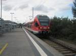 Hier 429 026-8 als RE9 von Stralsund Hbf. zum Ostseebad Binz, bei der Einfahrt am 19.6.2010 in das Ostseebad Binz.