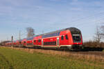 Grüße an den Tf zurück! RE 1 geschoben von 146 104 bei Bremen Mahndorf. 30.11.24