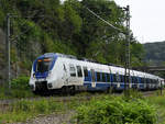 Triebzug 855 von National Express war Ende Juli 2020 in Ennepetal als RE7 Richtung Krefeld unterwegs.