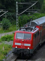 111 121-0 zieht Ende Juli 2020 RE4 Richtung Dortmund durch Ennepetal.