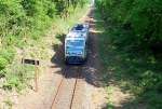 Ein Triebwagen der DKB fhrt auf dem  Eisernen Rhein  von Mnchengladbach nach Dalheim. Bis zum 2. Weltkrieg verkehrten auf dieser Strecke Schnellzge von M-Gladbach nach Antwerpen. Heute ist sie fast zur Bedeutungslosigkeit herunter gestuft.