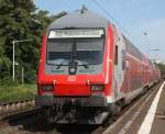 Der BUGA Steuerwagen am 24.8.11 mit einer RB nach Rommerskirchen bei der Einfahrt in den Bahnhof Bonn-Beuel.