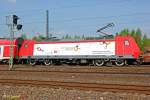 146 009  Damit Deutschland vorne bleibt  mit RE6 am 12.04.2014 in Bochum Ehrenfeld.