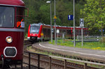 Ein gewagter Blick aber ich stelle das Photo doch mal ein. 620 033 RE Köln Deutz - Trier hat Einfahrt in das Eifel Städtchen Speicher. Bahnstrecke 2631 Hürth Kalscheuren - Ehrang am 14.05.2016