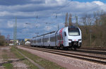 429 114 ist als RE (SÜWEX) nach Koblenz unterwegs und wird gleich den Bahnhof Ensdorf Saar durchfahren. Bahnstrecke 3230 Saarbrücken - Karthaus am 22.03.2016 
