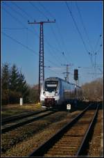 Obwohl schon bei Testfahrten hufig fotografiert, ist es doch etwas anderes die Triebzge im Planeinsatz zu fotografieren: DB 1442 124 der S-Bahn Mitteldeutschland als S4 nach Eilenburg bei der