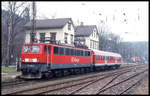 171004 Cargo steht am 27.3.199 um 12.38 Uhr mit dem RB 15913 nach Blankenburg im damaligen Endbahnhof Königshütte.