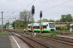 STB VT 110 (95 80 0650 510-0 D-STB) als RB 81110 von Marksuhl nach Neuhaus am Rennweg, am 04.05.2024 in Sonneberg (Thür) Hbf.