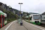 STB VT 143 (95 80 0650 061-4 D-STB) als RB 2108 von Sonneberg (Thr) Hbf nach Neuhaus am Rennweg, am 04.05.2024 in Lauscha (Thr).