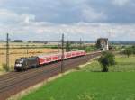 182 505 verlsst am 12. August 2013 mit einer RB nach Eisenach den Bahnhof Seebergen.