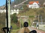 S31/S41 Murgtalbahn, Haltestelle Gausbauch, beim Blick in den Tunnel ist die kurze Unterbrechung (siehe vorheriges Foto) zu erkennen.