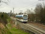 11.03.2011: Wagen 1028 der Saarbahn unterwegs als S9 von Bruchsal nach Mhlacker.