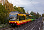 Anlässlich einer Sonderfahrt zum UN-Weltklimagipfel schickte die Albtal-Verkehrs-Gesellschaft mbH am 5. November 2017 die beiden Zweisystemwagen 846 und 914 als SDZ 20061 über DB-Gleise von Karlsruhe über Frankfurt am Main zum kurz zuvor eröffneten Haltepunkt Bonn UN-Campus. Mit im Fahrzeug waren unter anderem Baden-Württembergs Verkehrsminister Winfried Hermann, sowie Karlsruhes Oberbürgermeister Dr. Frank Mentrup. Hier sind sie bei der Einfahrt in den Bahnhof Bonn UN-Campus zu sehen.