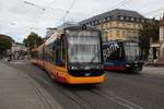 AVG Stadler Citylink Stadtbahnwagen 387 am 20.08.20 in Karlsruhe Hbf Vorplatz