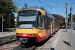 AVG Stadtbahnwagen 866 am 20.08.20 in Karlsruhe Albtalbahnhof