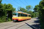 AVG Stadtbahnwagen 502 bei einer Sonderfahrt am 05.09.21 in Karlsruhe