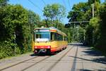 AVG Stadtbahnwagen 502 bei einer Sonderfahrt am 05.09.21 in Karlsruhe