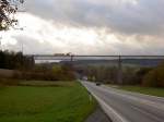 Elektrifizierungsarbeiten am Kbelbachviadukt bei Dornstetten auf der KBS 741 am 29.