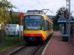 Tw 856 hat gerade den Bahnhof Sllingen erreicht und endet dort.