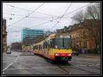 Tw 822 als S5 beim Durlacher Tor. Aufgenommen am 7.12.2008