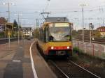 Wagen 903 der KVV im HBf Rastatt als S-Bahn 41 nach Freudenstadt am 4.November 2009