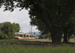 Zwei Zweisystemstraenbahnen des Types GT8-100D der AVG am 6. August 2010 als S31 nach Forbach, aufgenommen bei Muggensturm.