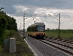 Wagen 875 als S32 nach Bruchsal Menzingen am 6. August 2010 bei Muggensturm.