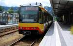 Ein doppel mit TW 920 und TW 866 wartet hier mit S31  Eilzug  Freudenstadt Hbf - Karlsruhe Hbf auf die reise durch das schne Murgtal am 29.