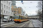 846 und sein Anhngsel erreichen am 19. Dezember gleich die Haltestelle Albtalbahnhof.